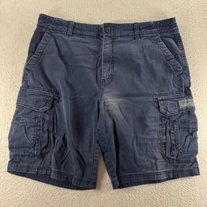 Unionbay Shorts Mens 38 Black Denim Cotton Stretch Outdoor Travel Cargo Pockets